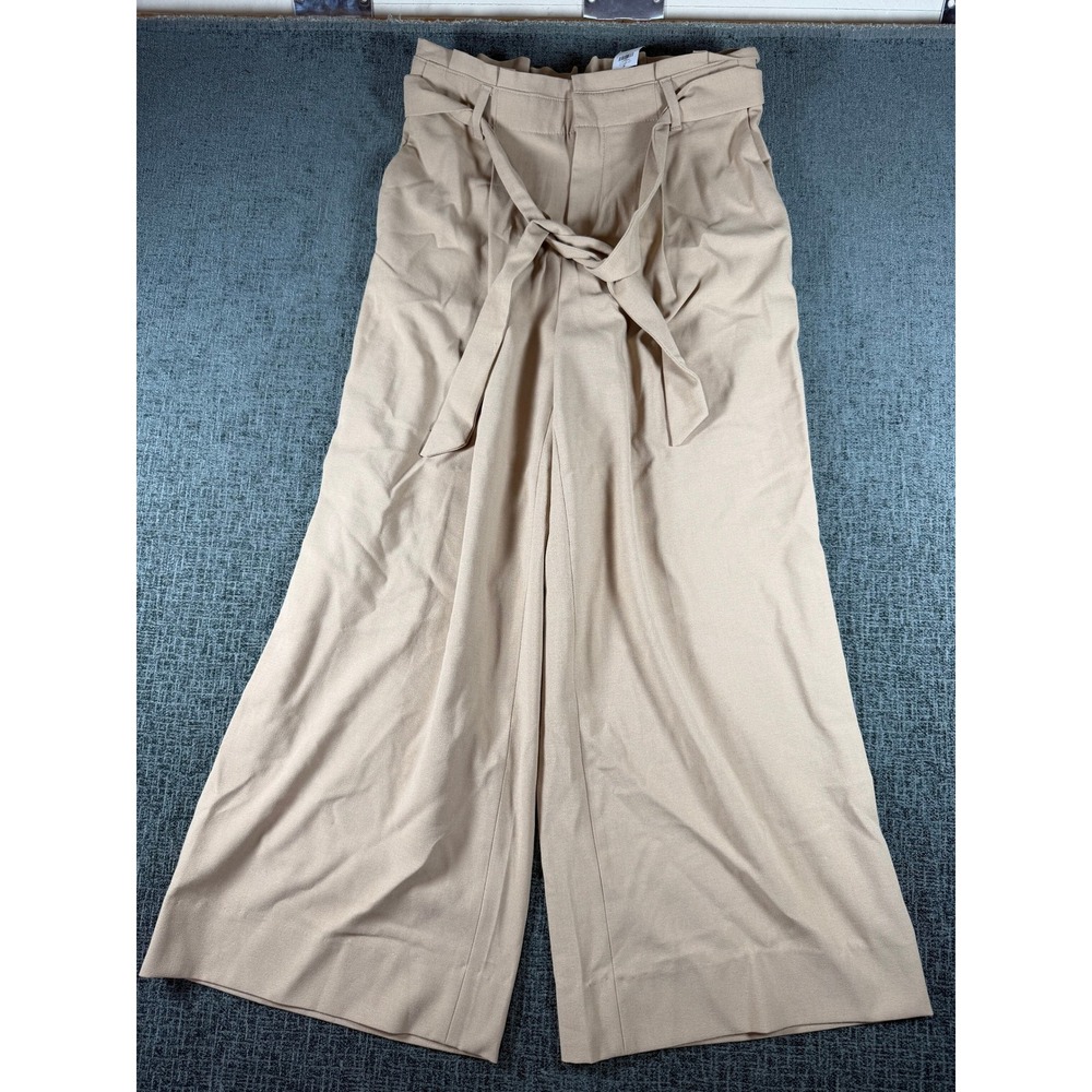 Banana Republic Factory Wide Leg Paperbag Waist Pants Sand Beige Small 866913